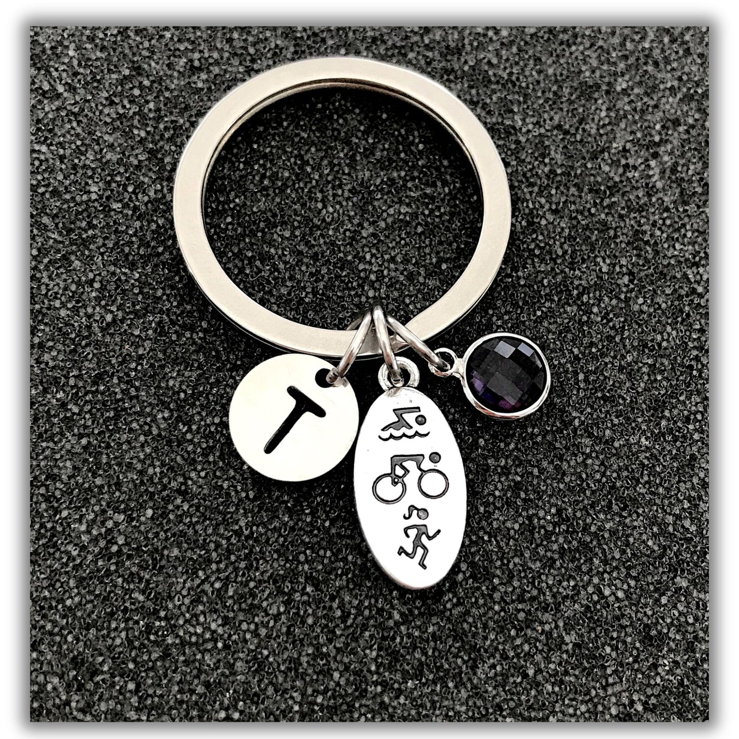 Triathlete Keychain Gift, Swim Bike Run Gift Ideas