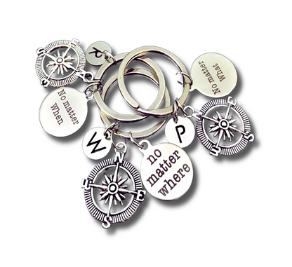 Best Friends Gifts, No Matter Where, No matter What, No matter When, Set of 3 keychains