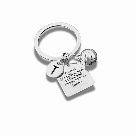 Volleyball Coach Keychain Gift - A great Coach is hard to find and impossible to forget