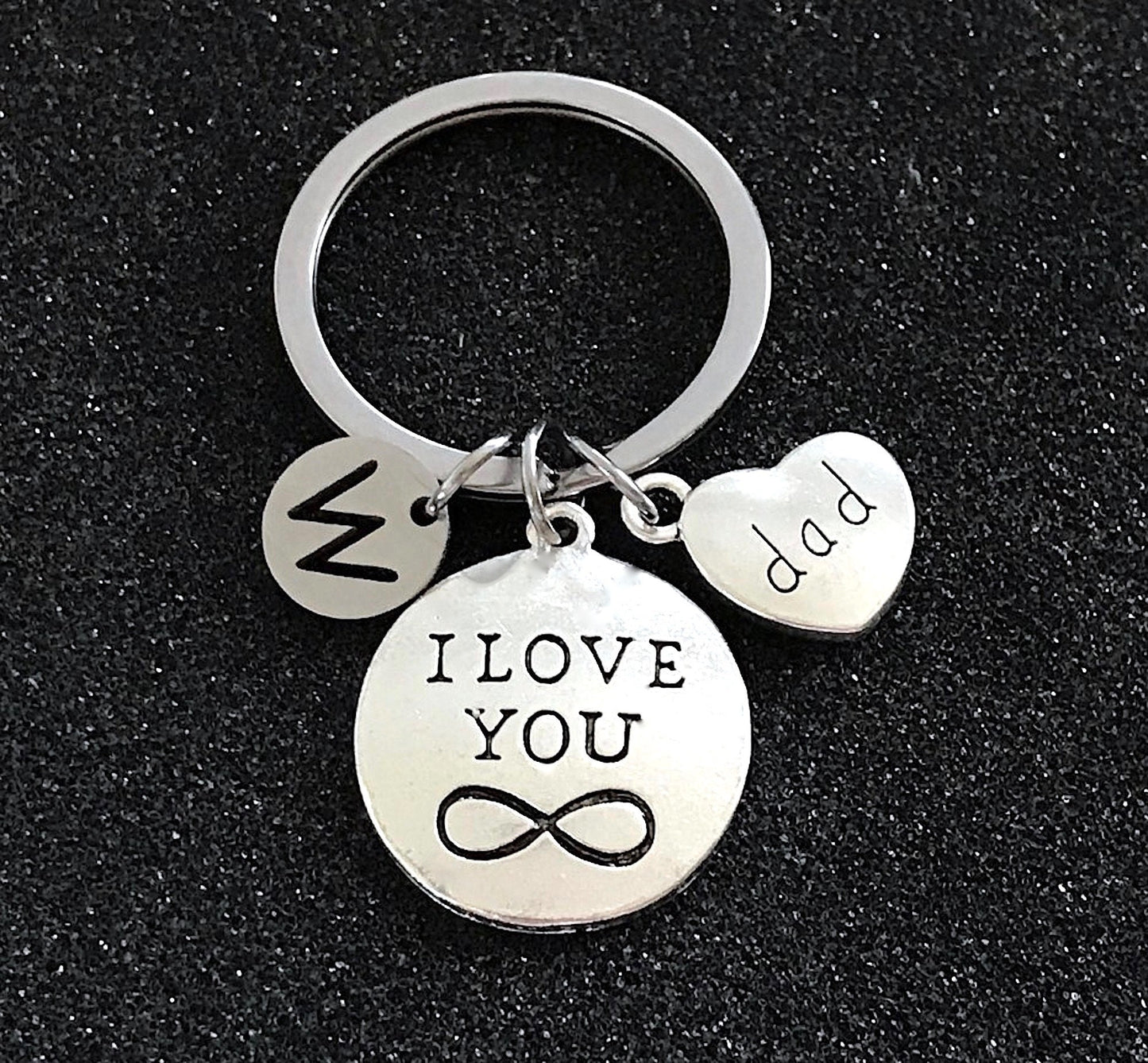 Gift for Dad, Father keychain, Father's day Gift, Dad keychain, I love you to infinity, Gift for Daddy, Dad's birthday gift, initial keychai