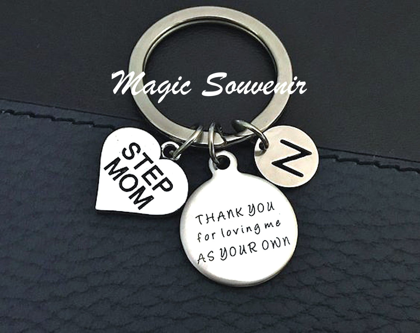 Step Mom Gift, Step Mom Keychain, Thank you for loving me as your own, Gift for Guardian, Foster parents keychain, Step Mom Adoption gift