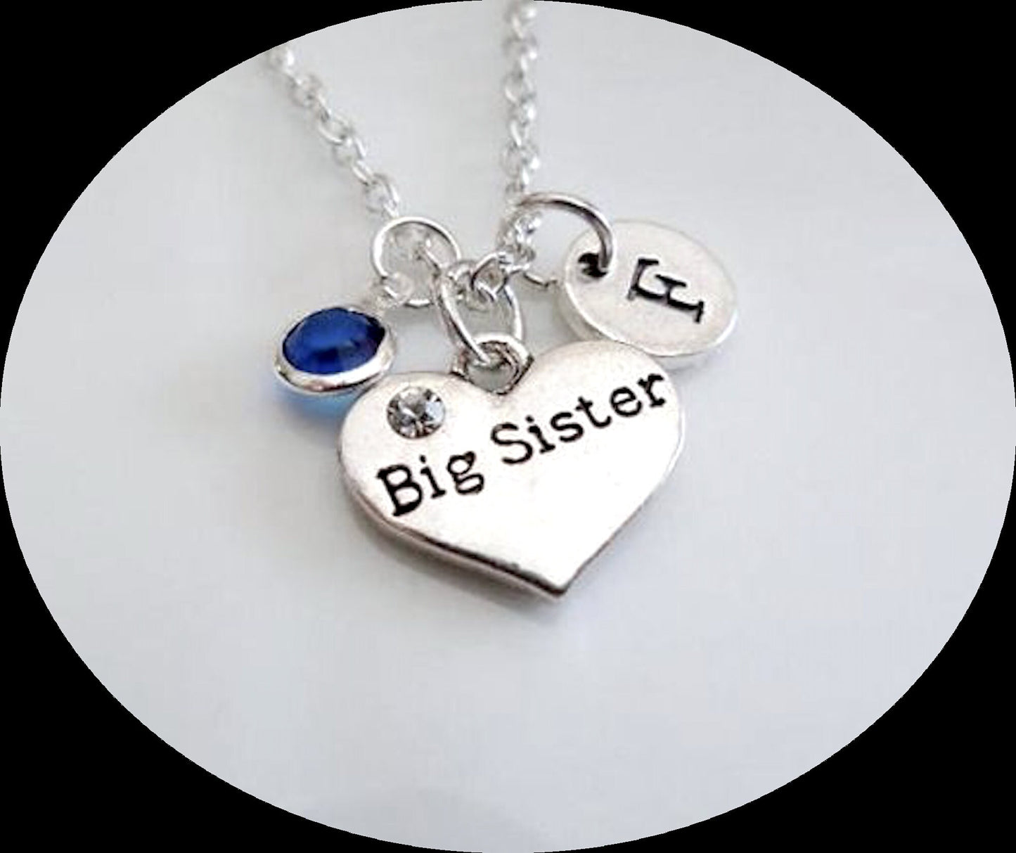 Gift for Big Sister, Big sister Necklace, silver necklace for Big Sister, Birthday's gift for Big sister, initial Personalized Necklace