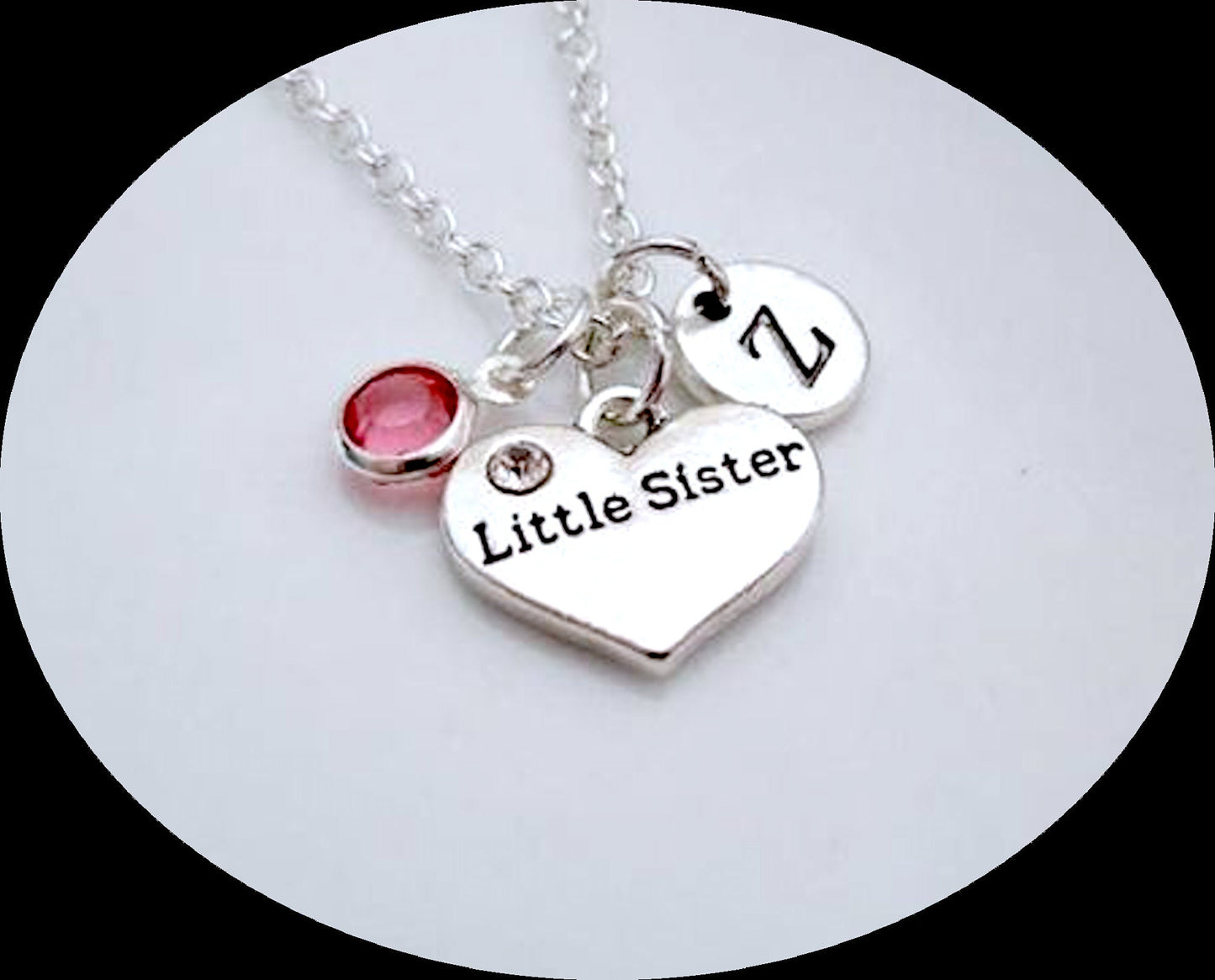 Gift for Little Sister, Little sister Necklace, silver necklace for Little Sister, Birthday's gift for Lil sister, initial Necklace