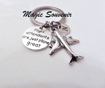 Flight Attendant keychain, Flight attendants are just plane great, Pilot, Gift for Air Hostess, Cabin Crew Gift, Air Steward Gift, Airplane