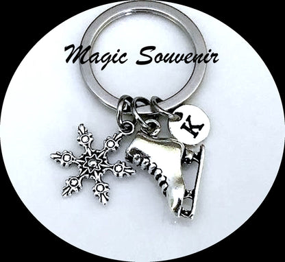 Ice Skating Keychain, Ice Skater Gifts Ideas, Figure Skate keychain, Skater Gift, Ice Dancer, Ice Skate Charm, figure skating Ice shoe charm