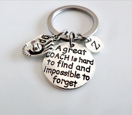 Softball Coach keychain, Baseball keychain, Gift for Softball Coach, A coach is hard to find and impossible to forget, Personalized gift