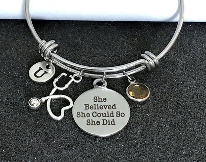 Gift for nurse, Graduation gift for medical assistant, Stethoscope bangle, Gift for Nurse, Gift for Doctor, Medical gift bangle, Vet gift