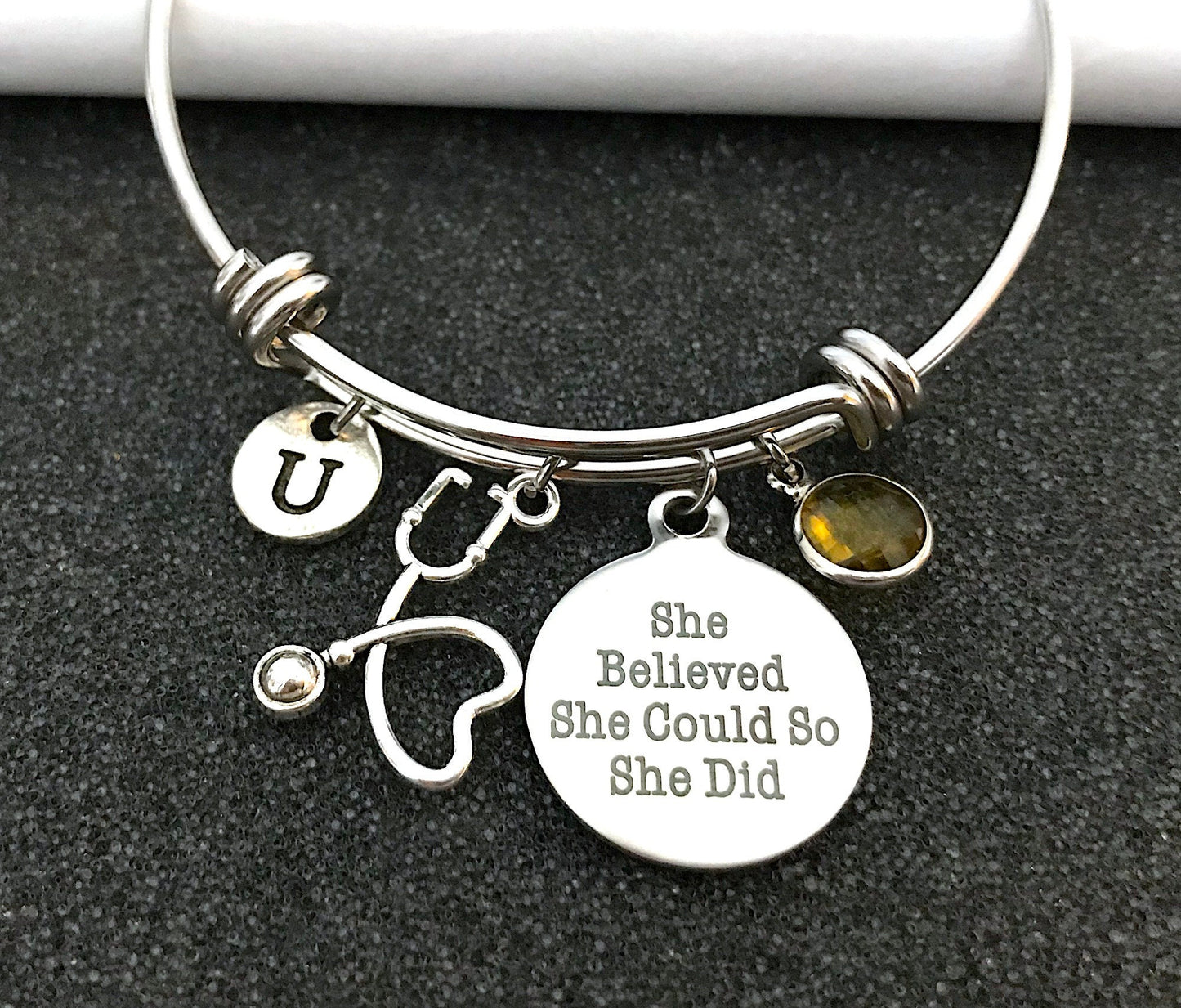 Gift for nurse, Graduation gift for medical assistant, Stethoscope bangle, Gift for Nurse, Gift for Doctor, Medical gift bangle, Vet gift