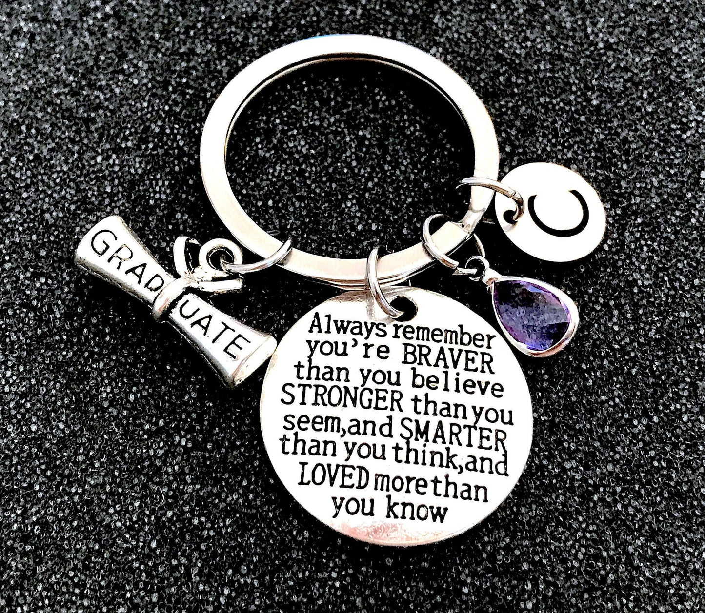 Graduation Gift, Motivational Gift, Encouragement keychain, Braver than you believe, Stronger than you seem, Smarter than you think, Loved