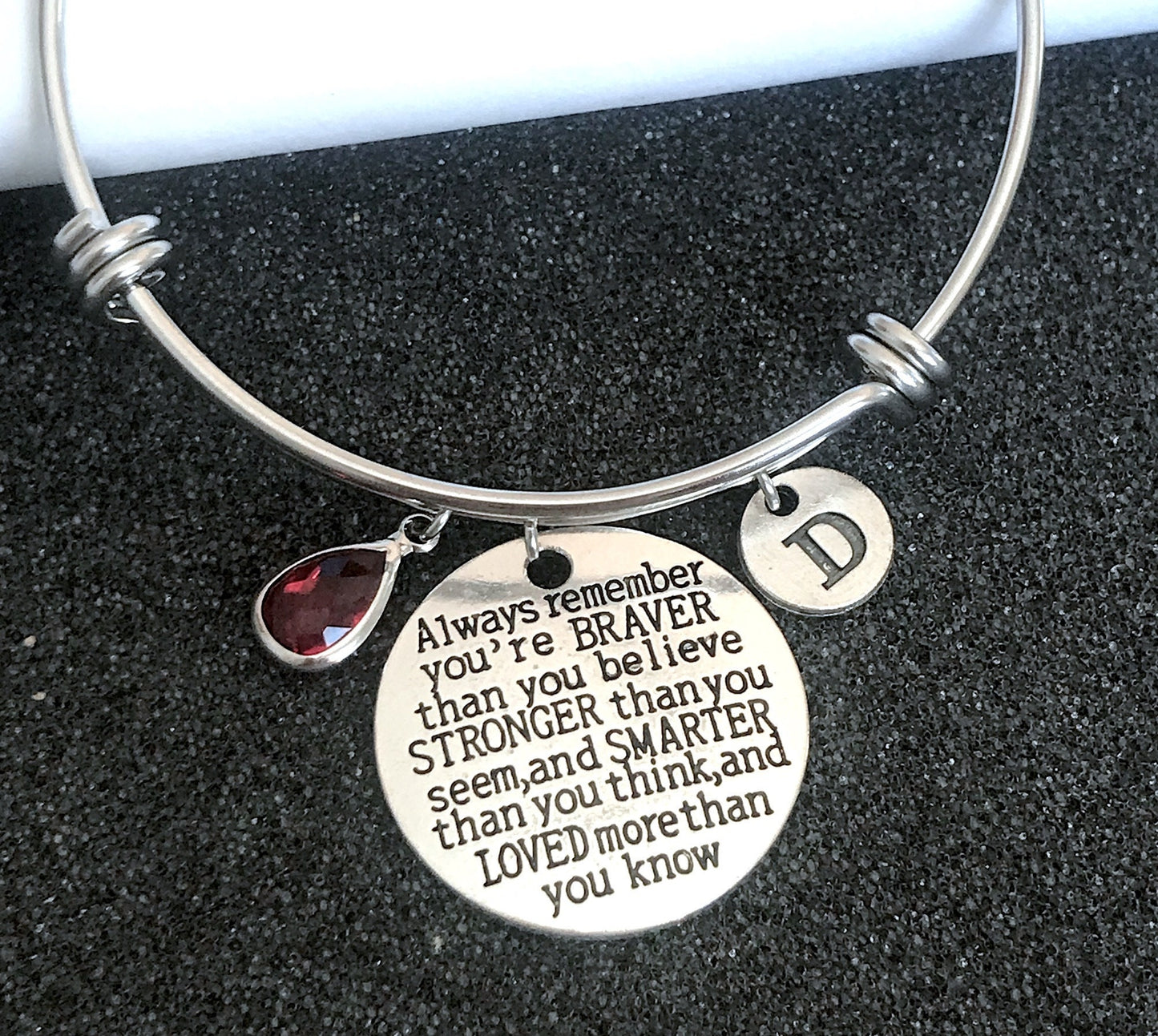 Graduation Gift, Motivational Gift, Encouragement Bangle, Braver than you believe, Stronger than you seem, Smarter than you think, Loved