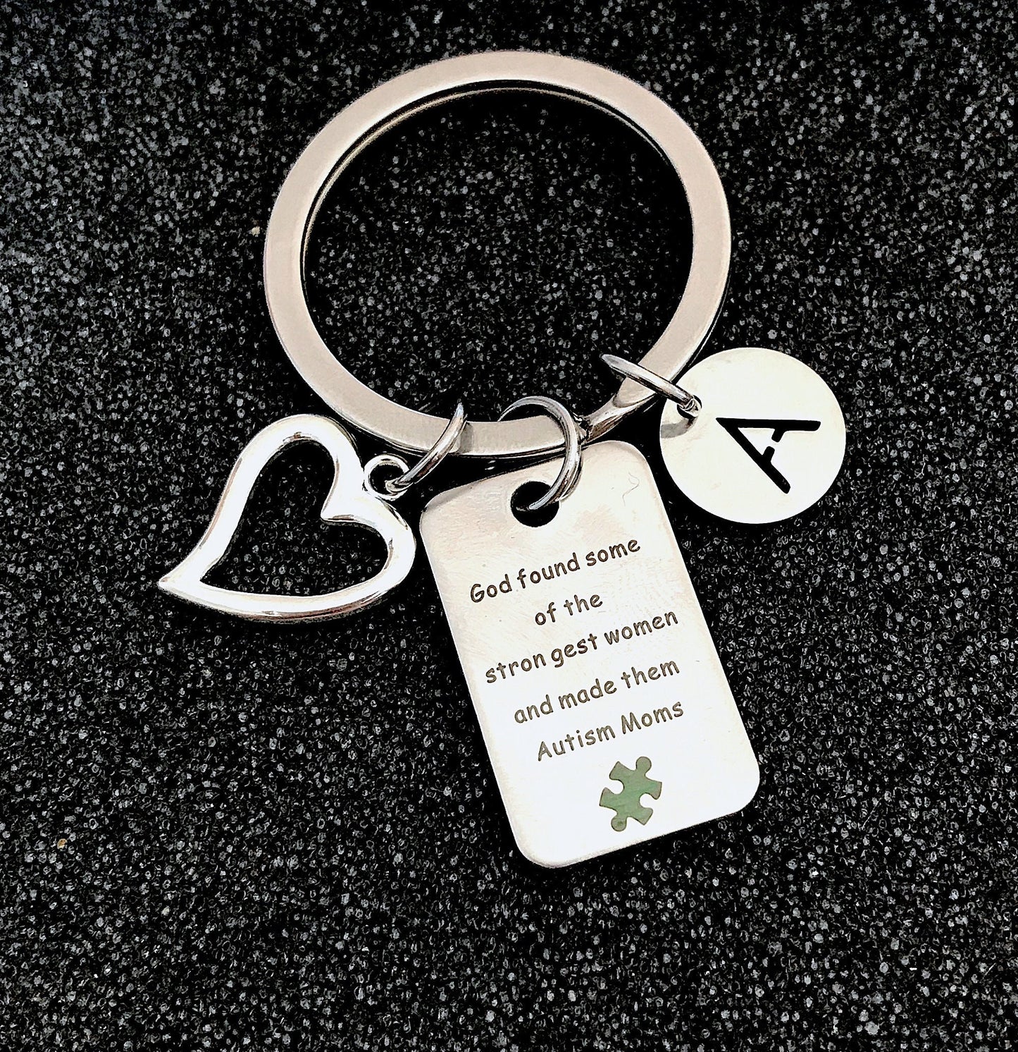 Autism Mom, Autism Keychain, Autism Awareness, Puzzle Piece, Gift for Autism Mom, Autism Awareness Keychain, God found some of the strongest