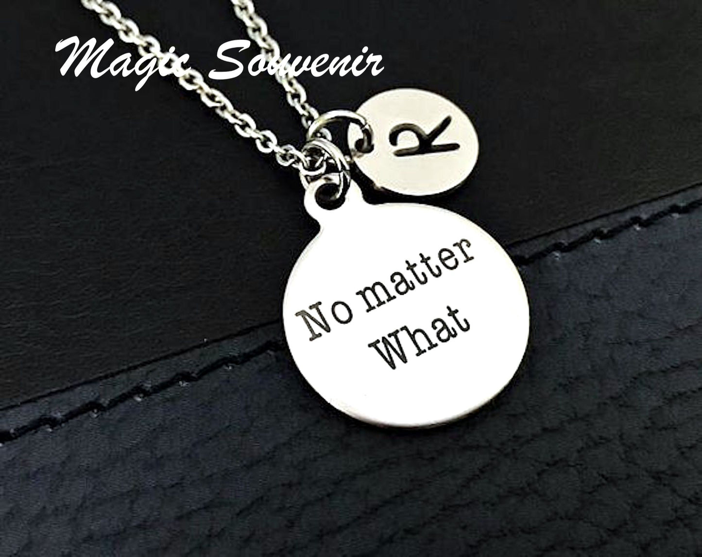 No matter What,  necklace gift for Best friend, Long Distance necklace, Friendship Gift, Silver necklace, Initial necklace, Bff Jewelry