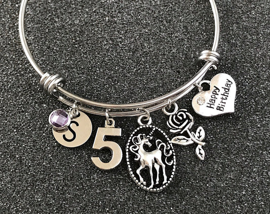 5th Birthday gift, Birthday gift for 5th, 5 Girl bangle, Gift for Daughter, Niece's Birthday, 5 Year old gift, granddaughter Bangle gift